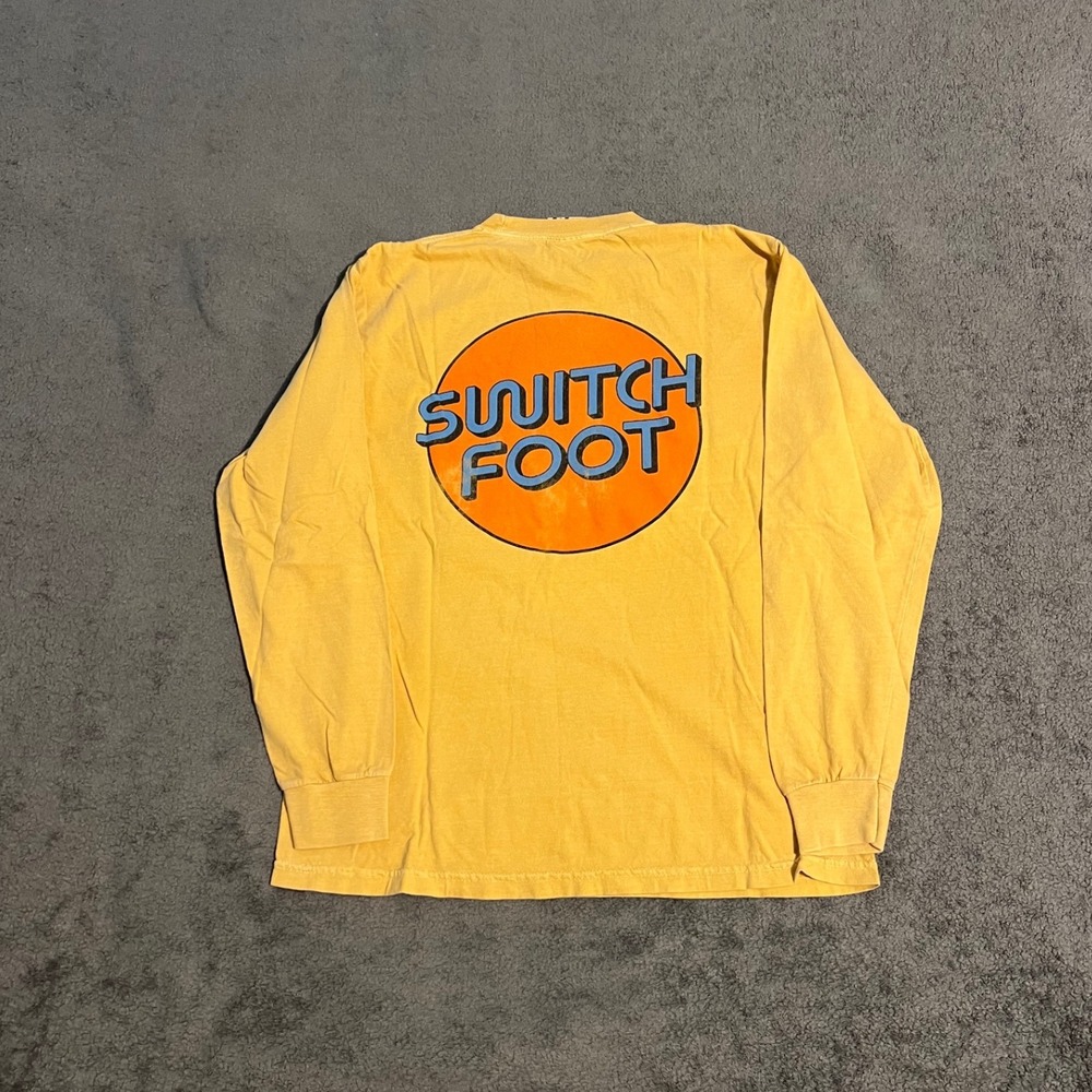 Switchfoot Band Tour Long Sleeve Shirt Mens Medium Yellow Graphic Tee